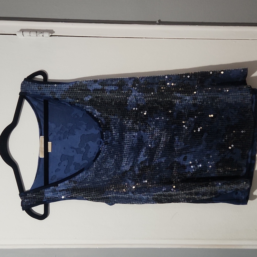 Michael Kors Clear Sequin - Blue Tank Top